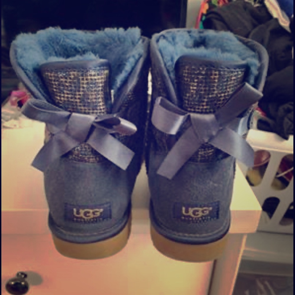 UGG navy/gold calf boots